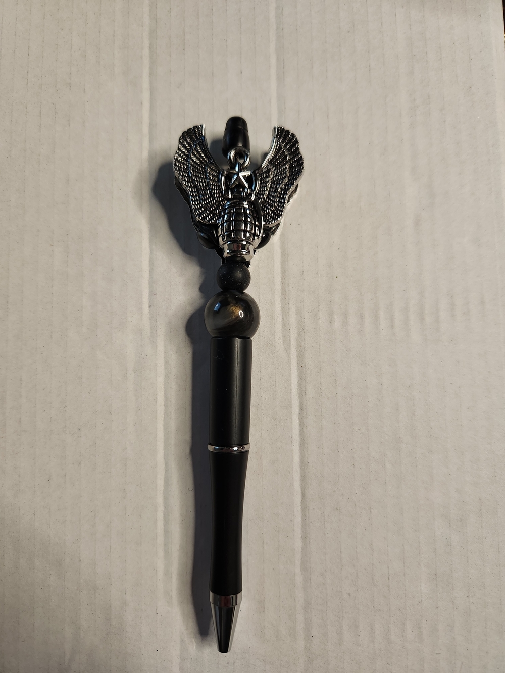 Silver Winged Ballpoint Pen - Black
